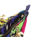 VERSACE Hand Bag Canvas Multicolor Gold Auth 209339V-10