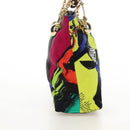 VERSACE Hand Bag Canvas Multicolor Gold Auth 209339V-5