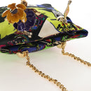 VERSACE Hand Bag Canvas Multicolor Gold Auth 209339V-7