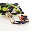VERSACE Hand Bag Canvas Multicolor Gold Auth 209339V-8
