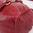 Miu Miu Hand Bag Vitellolux 2way Red Gold Auth 209342M-12