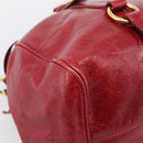 Miu Miu Hand Bag Vitellolux 2way Red Gold Auth 209342M-13
