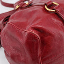 Miu Miu Hand Bag Vitellolux 2way Red Gold Auth 209342M-15