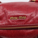 Miu Miu Hand Bag Vitellolux 2way Red Gold Auth 209342M-16