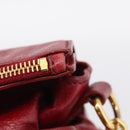 Miu Miu Hand Bag Vitellolux 2way Red Gold Auth 209342M-17