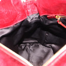 Miu Miu Hand Bag Vitellolux 2way Red Gold Auth 209342M-22