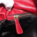 Miu Miu Hand Bag Vitellolux 2way Red Gold Auth 209342M-25