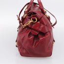 Miu Miu Hand Bag Vitellolux 2way Red Gold Auth 209342M-5
