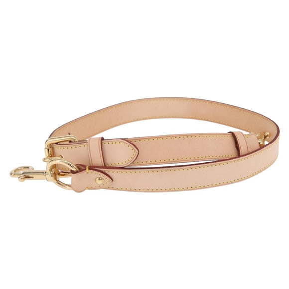 LOUIS VUITTON Shoulder Strap Leather 39.4""-47.2"" Beige LV Auth 209345V