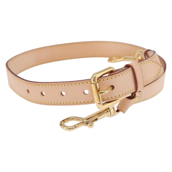 LOUIS VUITTON Shoulder Strap Leather 39.4""-47.2"" Beige LV Auth 209345V