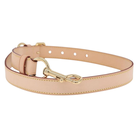 LOUIS VUITTON Shoulder Strap Leather 39.4""-47.2"" Beige LV Auth 209345V