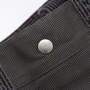 HERMES Her Line MM Hand Bag Canvas Gray Silver Auth 209346A-15