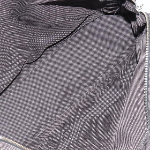 HERMES Her Line MM Hand Bag Canvas Gray Silver Auth 209346A