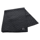 LOUIS VUITTON Eschar Petit Scarf Wool Black LV Auth 209349M-1