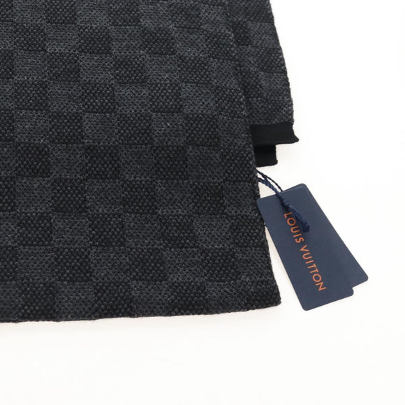 LOUIS VUITTON Eschar Petit Scarf Wool Black LV Auth 209349M