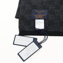 LOUIS VUITTON Eschar Petit Scarf Wool Black LV Auth 209349M-16