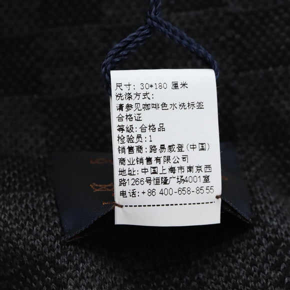 LOUIS VUITTON Eschar Petit Scarf Wool Black LV Auth 209349M