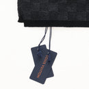 LOUIS VUITTON Eschar Petit Scarf Wool Black LV Auth 209349M-3