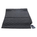 LOUIS VUITTON Eschar Petit Scarf Wool Black LV Auth 209349M-9