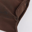 HERMES Her Line MM Hand Bag Canvas Brown Silver Auth 209350-11