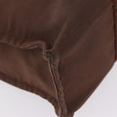 HERMES Her Line MM Hand Bag Canvas Brown Silver Auth 209350-12