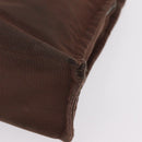 HERMES Her Line MM Hand Bag Canvas Brown Silver Auth 209350-13