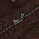 HERMES Her Line MM Hand Bag Canvas Brown Silver Auth 209350-15