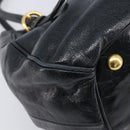 Miu Miu Hand Bag Leather 2way Black Gold Tone Auth 209363V-18