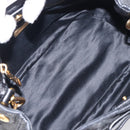Miu Miu Hand Bag Leather 2way Black Gold Tone Auth 209363V-10