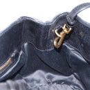 Miu Miu Hand Bag Leather 2way Black Gold Tone Auth 209363V-21