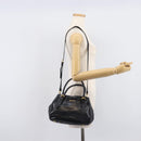 Miu Miu Hand Bag Leather 2way Black Gold Tone Auth 209363V-26