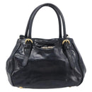 Miu Miu Hand Bag Leather 2way Black Gold Tone Auth 209363V-13
