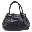 Miu Miu Hand Bag Leather 2way Black Gold Tone Auth 209363V-2