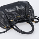 Miu Miu Hand Bag Leather 2way Black Gold Tone Auth 209363V-6