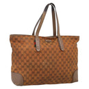 GUCCI GG Canvas Tote Bag Orange Gold Tone 308928 Auth 209372-1