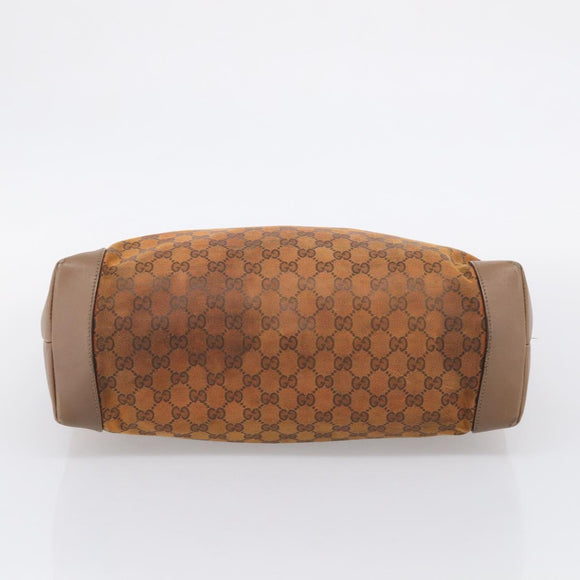 GUCCI GG Canvas Tote Bag Orange Gold Tone 308928 Auth 209372