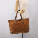 GUCCI GG Canvas Tote Bag Orange Gold Tone 308928 Auth 209372-26