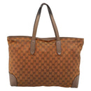 GUCCI GG Canvas Tote Bag Orange Gold Tone 308928 Auth 209372-3
