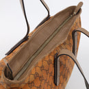 GUCCI GG Canvas Tote Bag Orange Gold Tone 308928 Auth 209372-6