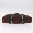 HERMES Trocha Horizontal Tote Bag Canvas Brown Silver Auth 209374-10