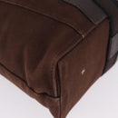 HERMES Trocha Horizontal Tote Bag Canvas Brown Silver Auth 209374-12