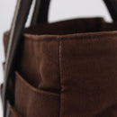 HERMES Trocha Horizontal Tote Bag Canvas Brown Silver Auth 209374-5