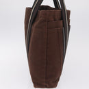 HERMES Trocha Horizontal Tote Bag Canvas Brown Silver Auth 209374-6