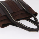 HERMES Trocha Horizontal Tote Bag Canvas Brown Silver Auth 209374-7