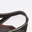 HERMES Trocha Horizontal Tote Bag Canvas Brown Silver Auth 209374-9