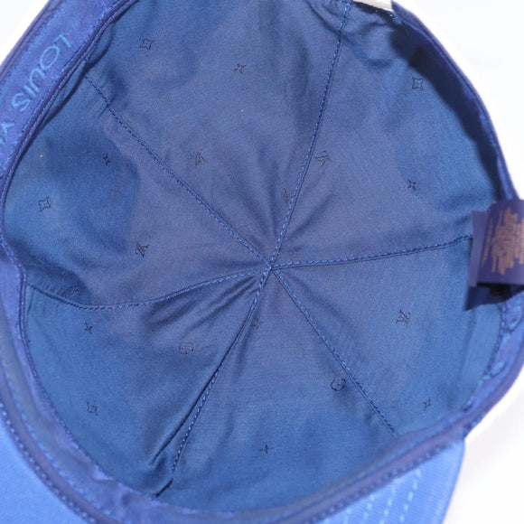 LOUIS VUITTON Baseball Cap Cotton White Blue M8160M LV Auth 209375M