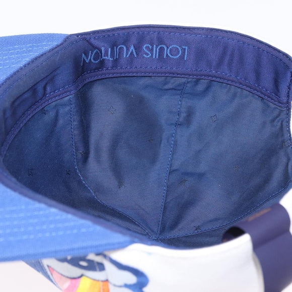 LOUIS VUITTON Baseball Cap Cotton White Blue M8160M LV Auth 209375M