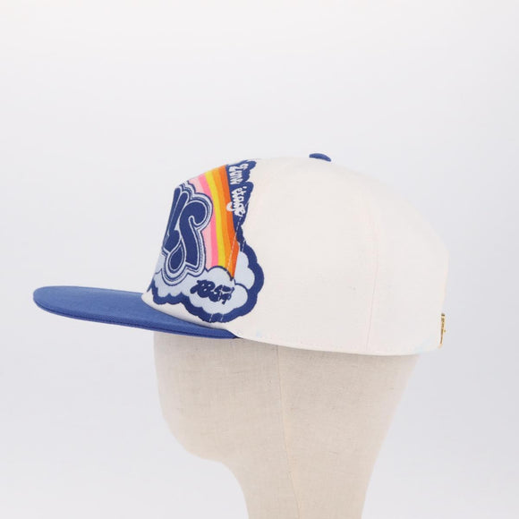 LOUIS VUITTON Baseball Cap Cotton White Blue M8160M LV Auth 209375M