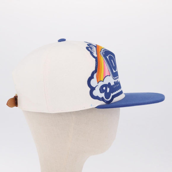 LOUIS VUITTON Baseball Cap Cotton White Blue M8160M LV Auth 209375M
