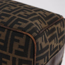 FENDI Zucca Canvas Vanity Hand Bag Brown Gold Tone Auth 209377-12